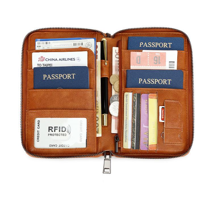 RFID Anti-Magnetic Passport and ID Zipper Wallet