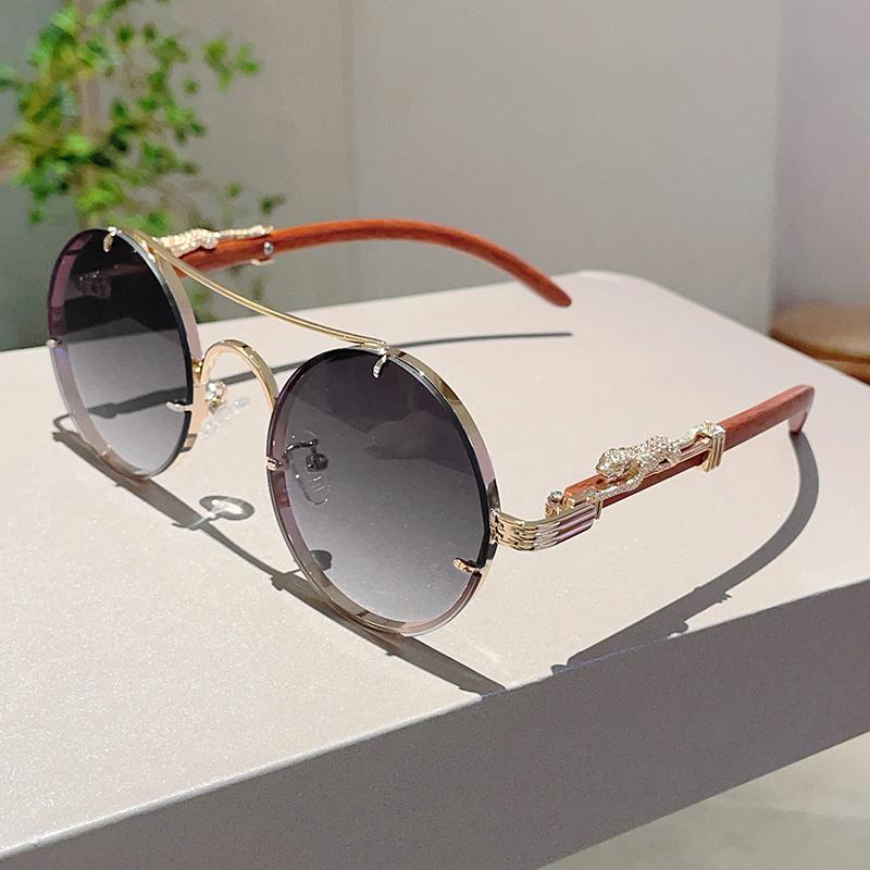 Vintage Round Sunglasses New in Fashion Oversized Gradient Multi-color Shades Trendy Luxury Brand Design Sun Glasses