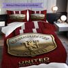 Manchester Glory Emblem Three-piece Set (1 * Duvet Cover + 2 * Pillowcase, Without Core) 2D Flat Christmas Birthday Gift Soft and Comfortable