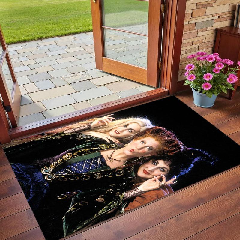 Crystal Velvet Rug Soft Non Slip Indoor Floor Mat Home DecorHocus Pocus Sanderson Sisters