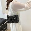 Personalized Sequin Small Bag for Women's New Niche Texture One-shoulder Crossbody Bag Temperament Simple Chain Small Square Bag