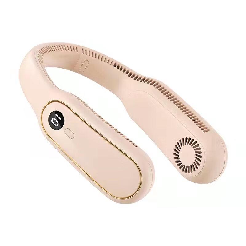 Portable Hands-Free USB Rechargeable Neck Fan розовый