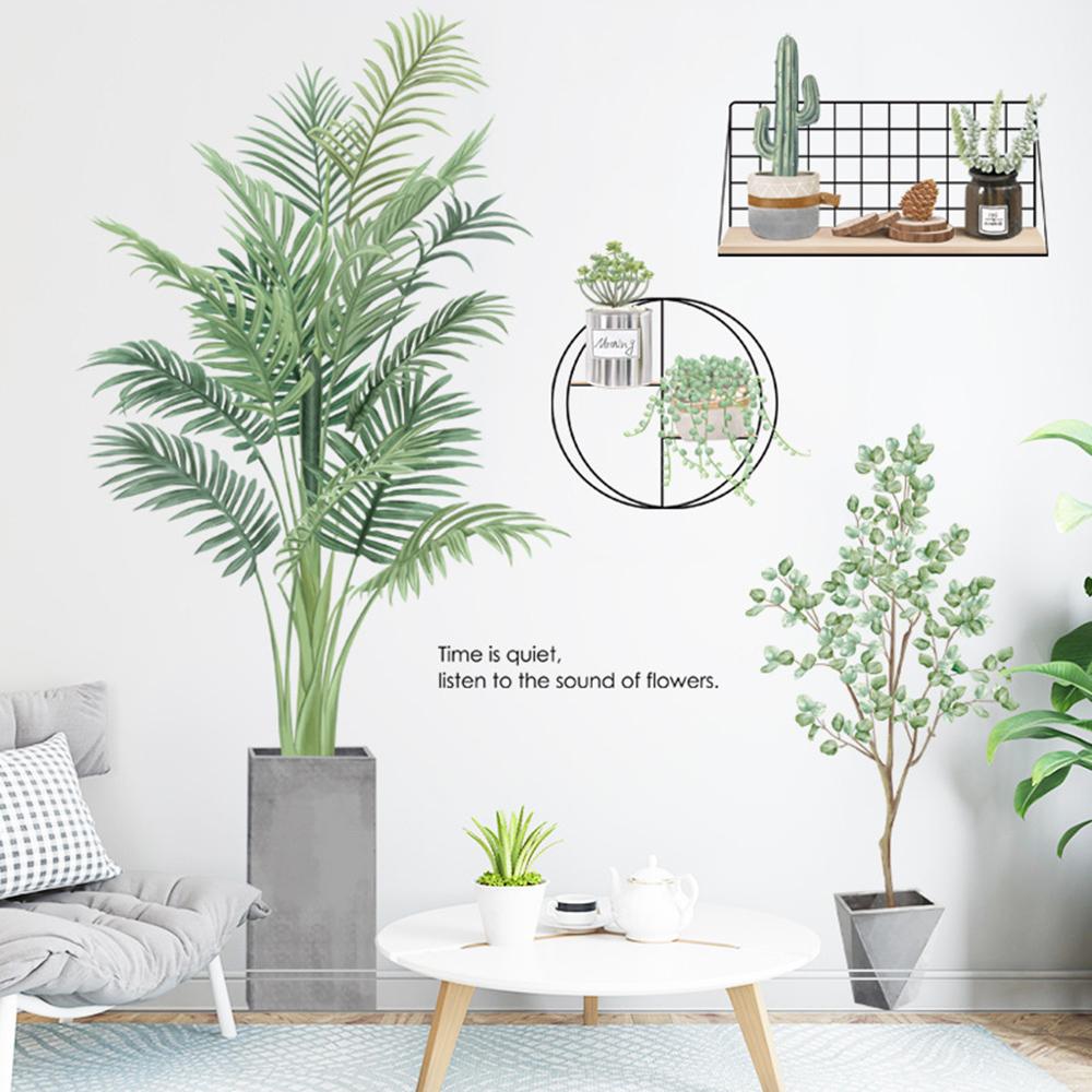 Tropical Leaves Green Plant Wall Stickers Decal Nursery PVC Art Mural Home Decor