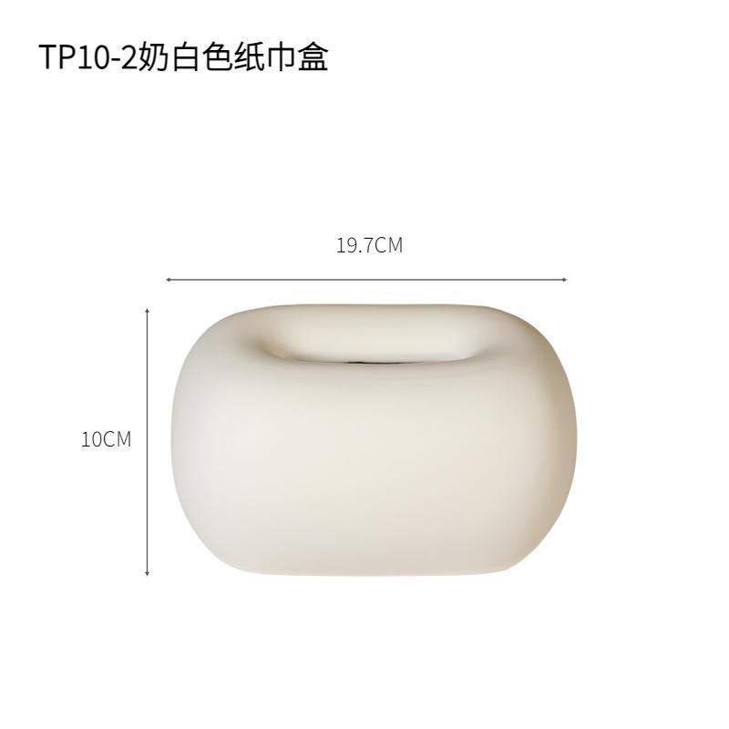 Ceramic Tissue Box Bedside Table Paper Towel Case Creative Round Corner Tissue Box Minimalism Coffee Table Desk Decoration