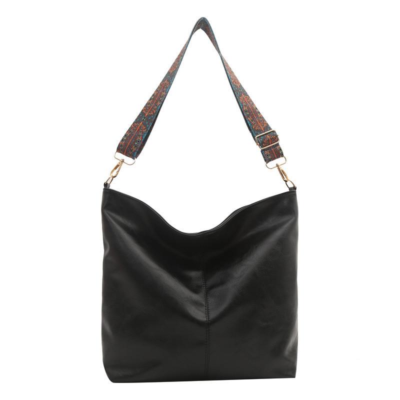 Bulk Trendy Versatile Big Tote Bag Women 2024 Chic Pu Streetwear Style Slouchy Shoulder Crossbody Bag Khaki чёрный