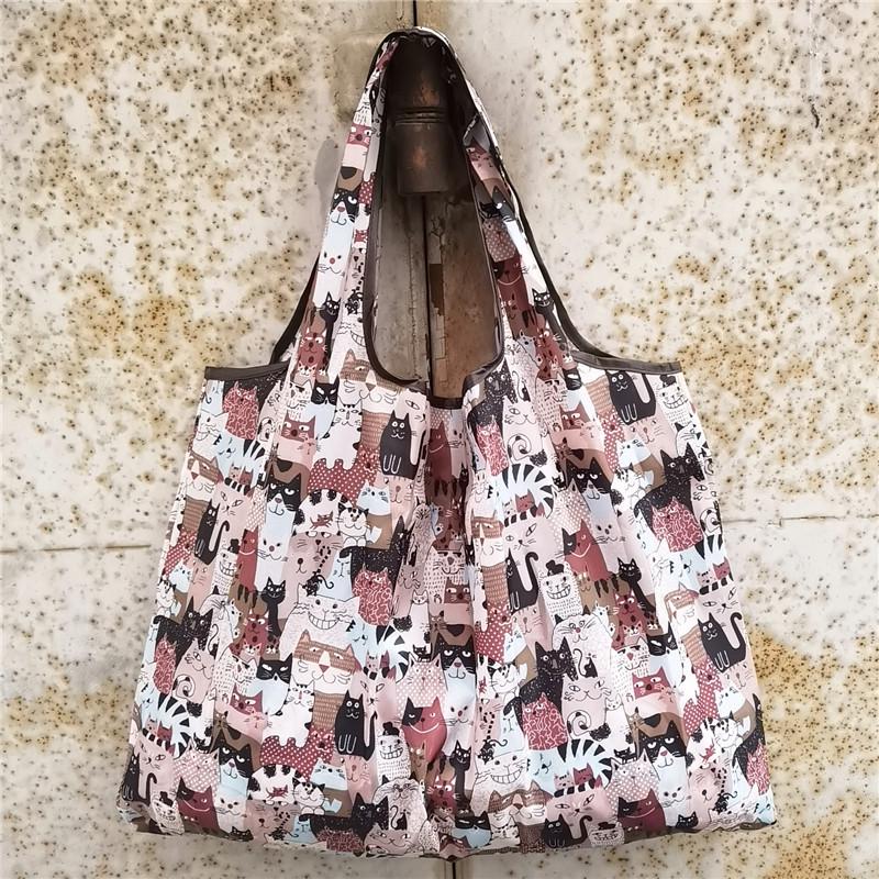 Eco-friendly Foldable Shopping Bag – Japanese & Korean Cartoon Design, Portable and Sturdy