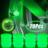 1/4/8/20 Stück Leuchtende Auto-Reifenventilkappe Fluoreszierend Nachtabdeckung Motorrad LKW Universelles Rohr Reifen Fahrradventilkappe