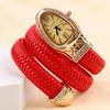 Snake Watch Creative Quartz Watches Dame Rhinestone Leather Armbånd Armbåndsur
