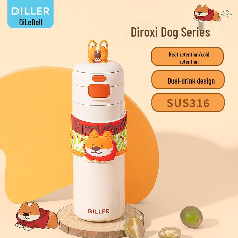 Термобутылка Diller Corgi Kids из нержавеющей стали 316, 480 мл
