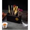 Premium Black Ebony Wood Tea Ceremony Set 7pcs Modern Chinese Tools With Brass Accessories