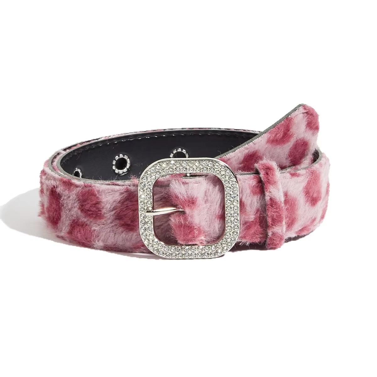 

Fashion Animal Fur Waistband Soft Pink Plush Belt Gothic Y2k Women Belt Multifunctional Wide Waistband Belt For Outdoor Daily 100cm розовый