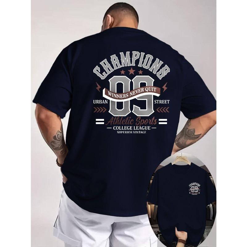 

#9 Retro T-Shirt, Distressed Number And WINNERS NEVER QUIT Slogan Print on Front And Back, Athletic Style Design, Suitable for Street Fashion S чёрный
