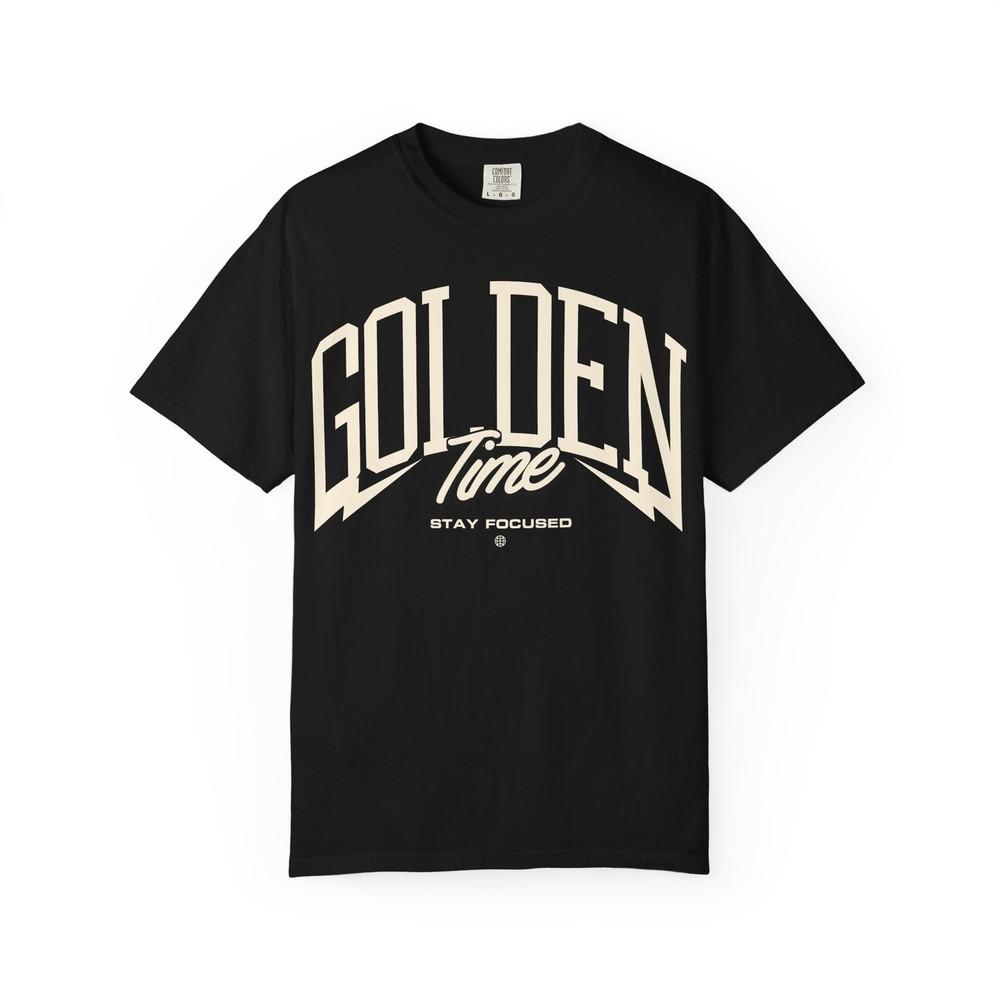 Golden Time print T-Shirt | typography tee XL