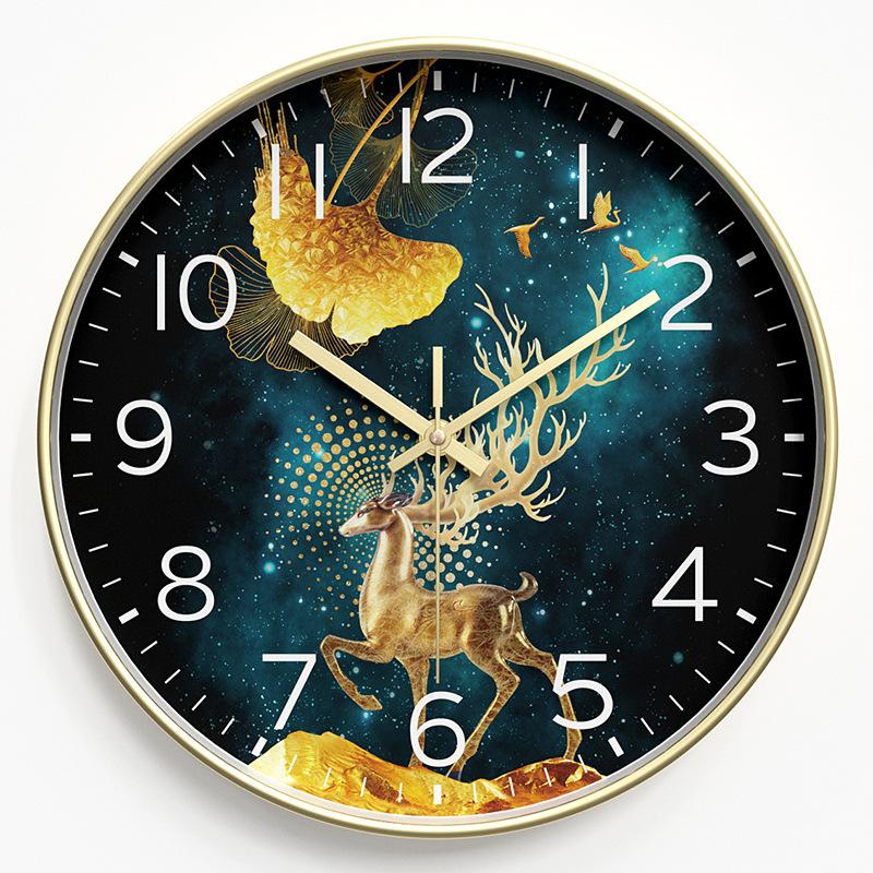 Living Room Wall Clock New Chinese Clock Home Art Clock Wall Silent Hanging Watch Quartz Clock 30CM