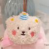 Korean Version of Bear Name Pendant Name Sticker Cute Bear Head Bag Pendant Plush Doll Hanging Decoration