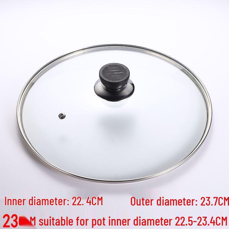 Tempered Glass Explosion-Proof Universal Pot Lid with G-Type Stainless Steel Inner Ring