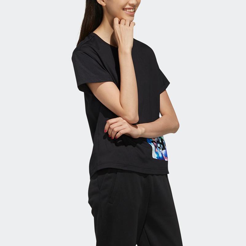 Adidas Neo Short Sleeve T-Shirt Women Tops Black FR7993