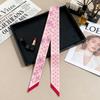 Heavy twill silk scarf, small fragrance style, long strip, thin tie bag, ribbon decorative streamer, neck band, hair band double C