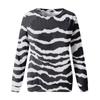 Women's Casual Fashion  Print Long Sleeve O-Neck Pullover Top