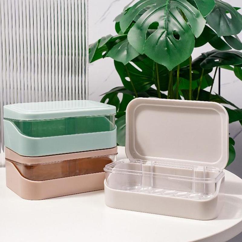 Portasapone da bagno con coperchio, contenitore per sapone in plastica per la casa, mantiene il sapone asciutto, portasapone da viaggio portatile, contenitore per sapone.