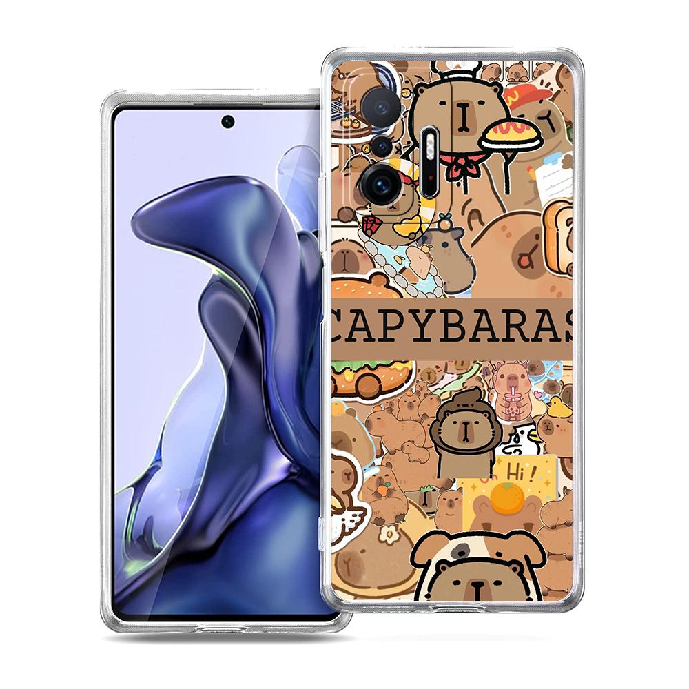 

Transparent Phone Case for Xiaomi Mi 14 13 12 11 Ultra 13T 12T 11T Poco X3 NFC F3 F6 Pro Lite 5G Soft TPU Shell Cute Capybara Xiaomi Mi 11Lite