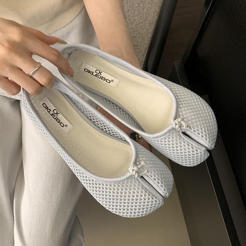 Fashion Luxury Fashion Shallow Women Ballet Flats Shoes Summer Spring Female Mesh Breathable Footwear Ladies Flats Slip On Shoes