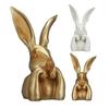 Easter Bunny Figurine Cute Rabbit Holding Face Statue 3D Printed Bunny Ornament for Living Room Bedroom Bookshelf Desktop Shelf Decor