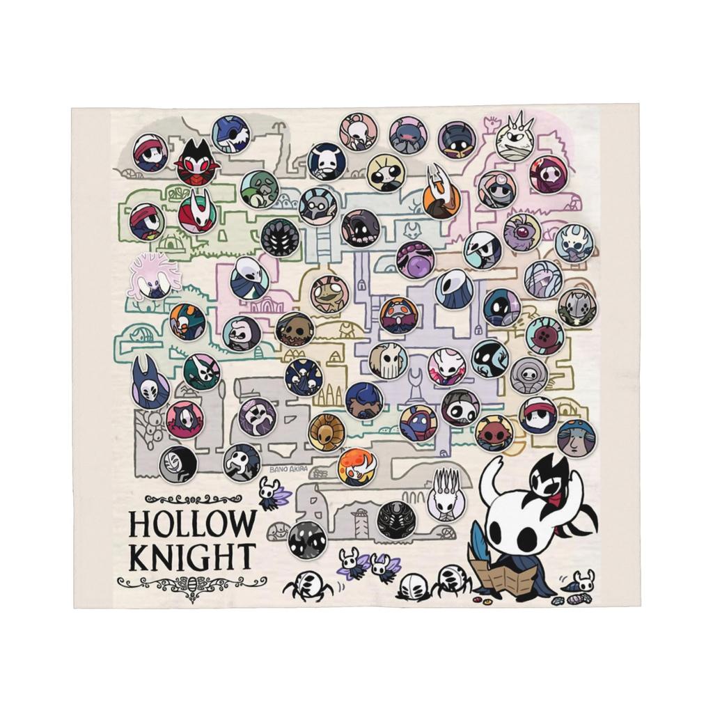 Hollow Knight Silksong Game Map Flannel Throw Blankets Mysterious Rug Piece Knitted Blanket Car Lightweight Thin Multi-function