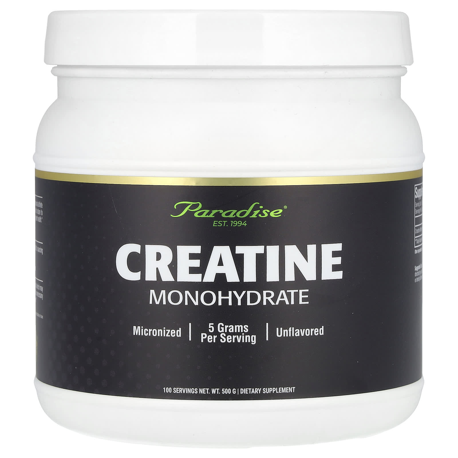 

Paradise Herbs, Creatine Monohydrate, Unflavored, 500 g