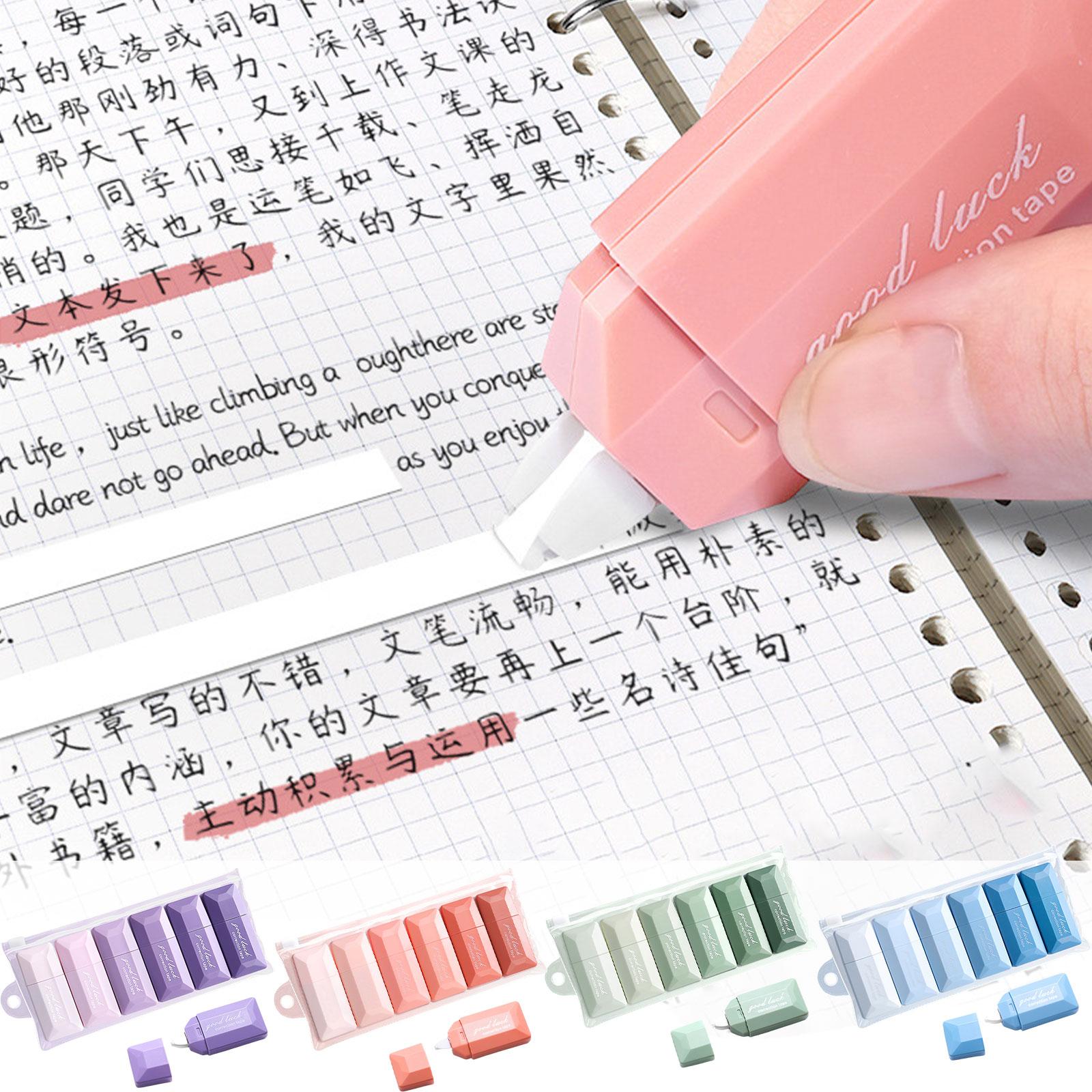 

6 шт./набор Градиентная корректирующая лента Корректирующие ролики Большая емкость Лента-замазка Школьные офисные принадлежности для студентов синий