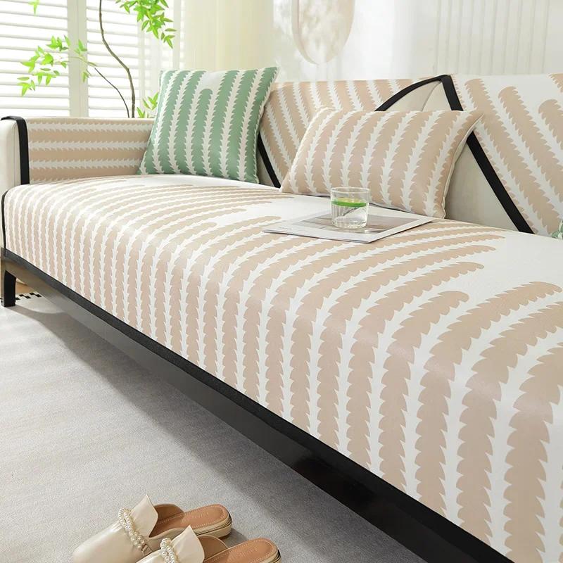 Sommer Eis Seide Sofabezug für Wohnzimmer Rutschfeste Sofamatte Kühle Gefühl Schwarz Sofa Handtuch Couch Überwurf Housses De Canape A 70x70cm 1pc