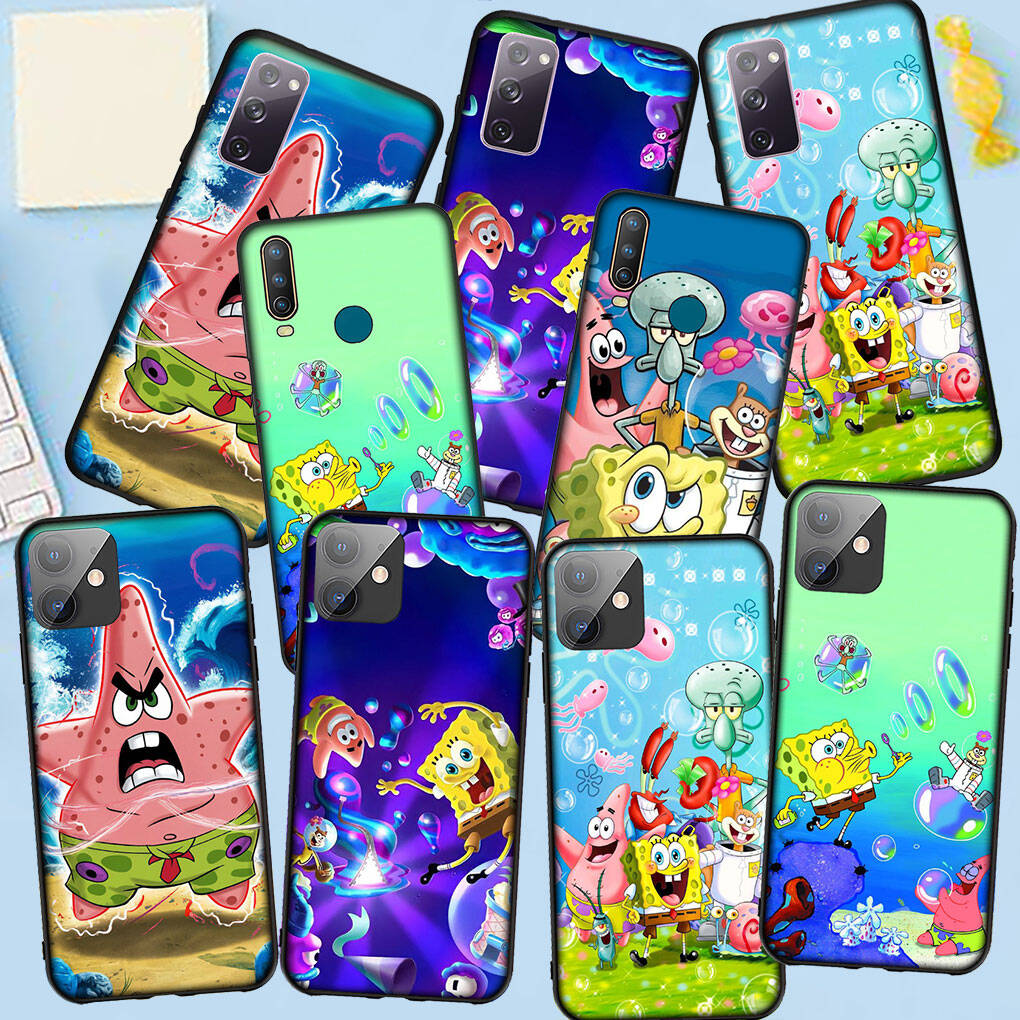 Custodia per Telefono per Samsung Galaxy S25 S23 S22 S24 Ultra FE S9 A05 A06 A15 A16 A36 A37 A35 A54 A55 A56 A57 A25 A26 A53 Anime S-SpongeBob Quadrato Copertina