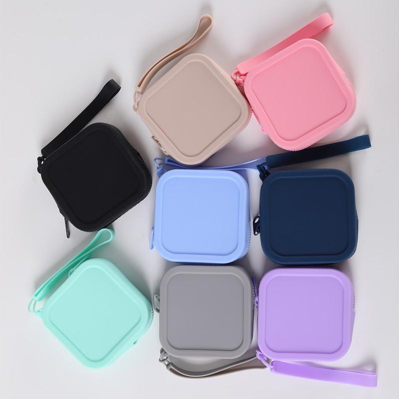 1Pcs Headphone Storage Pouch Travel Carry Bag Silicone Coin Storage Small Pouch Waterproof Zipper Coin Purse For Lipstick Card