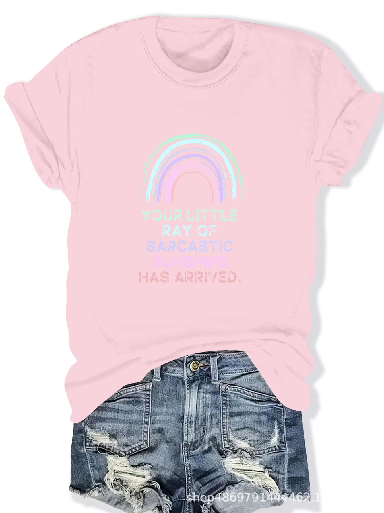 

Women s Fashion Round Neck T-Shirt XL розовый