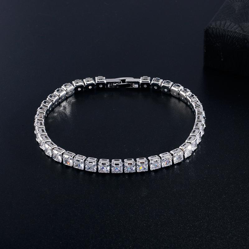 

Классический геометрический теннисный браслет ZAKOL с кубическим цирконием AAA для женщин, серебристого цвета, для помолвки, свадьбы, подарок с цирконом