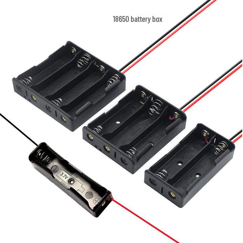 18650 Battery Holder Box with Wires: Single, Double, Triple, or Quad Cells Support In Series