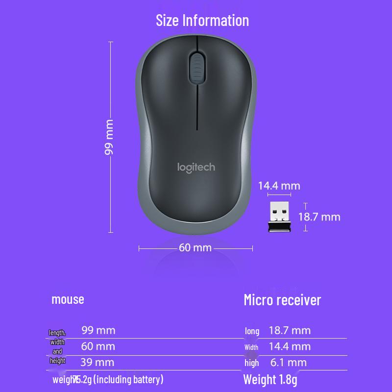 

Logitech M186 Wireless Optical Mouse