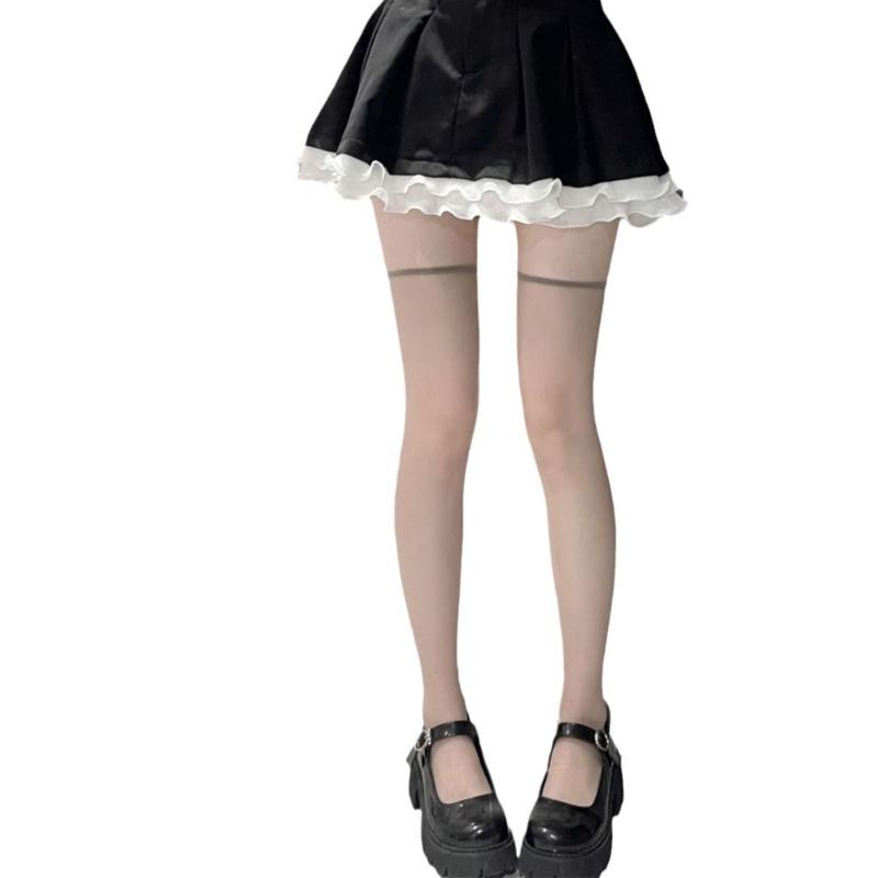 Women's Thigh High Socks Over the Knee Tube Socks Knee High Socks Sheer Silk Stockings Erotic Costume Accessories