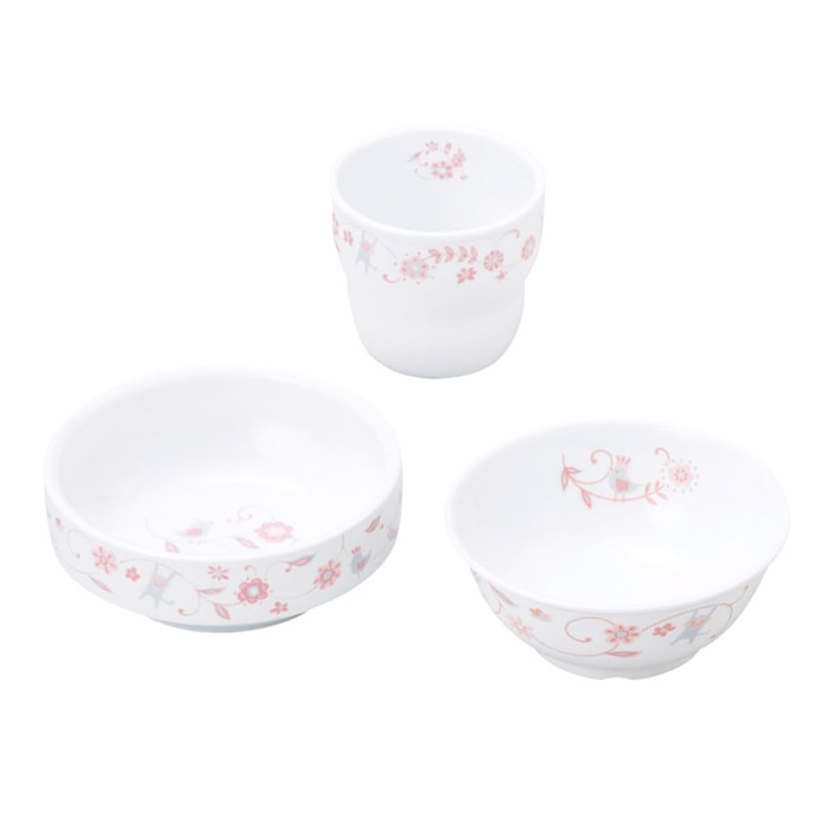 

OGISO Sarasa Pink Усиленный фарфоровый набор столовых приборов Sarasa Pink S из 3 предметов (Можно мыть в посудомоечной машине/использовать в микроволновой печи) СЕТ-0057