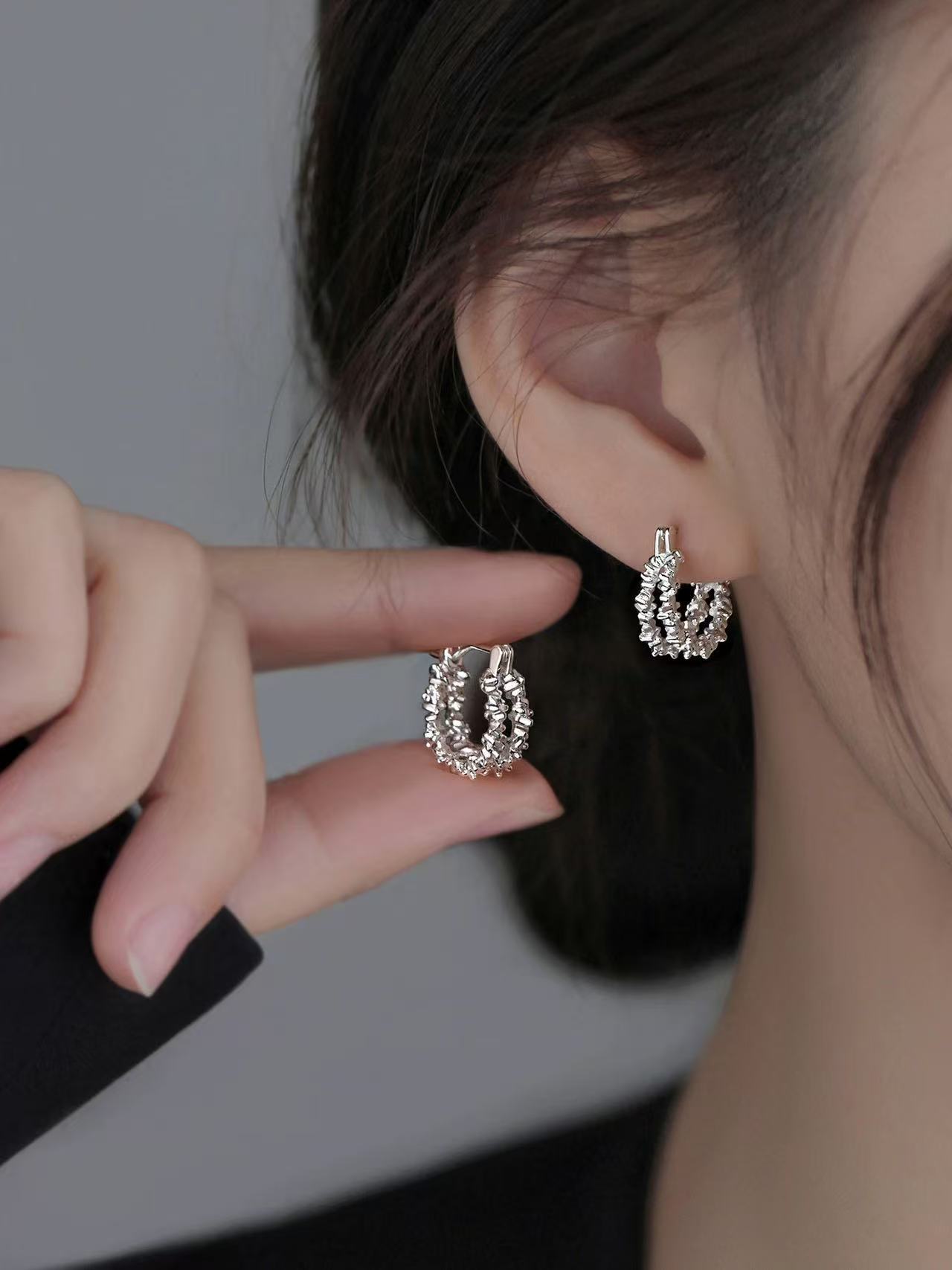 Female Niche Double-layer Earrings 1 pair