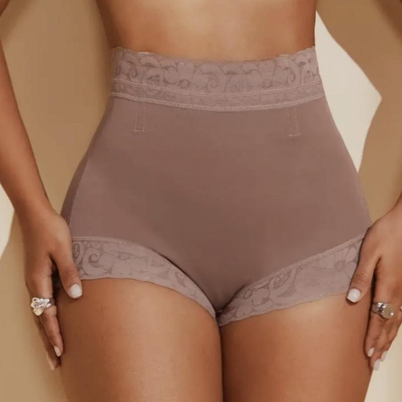 Women High Waist Lace Trim Tummy & Butt Lifter Shapewear Shorts