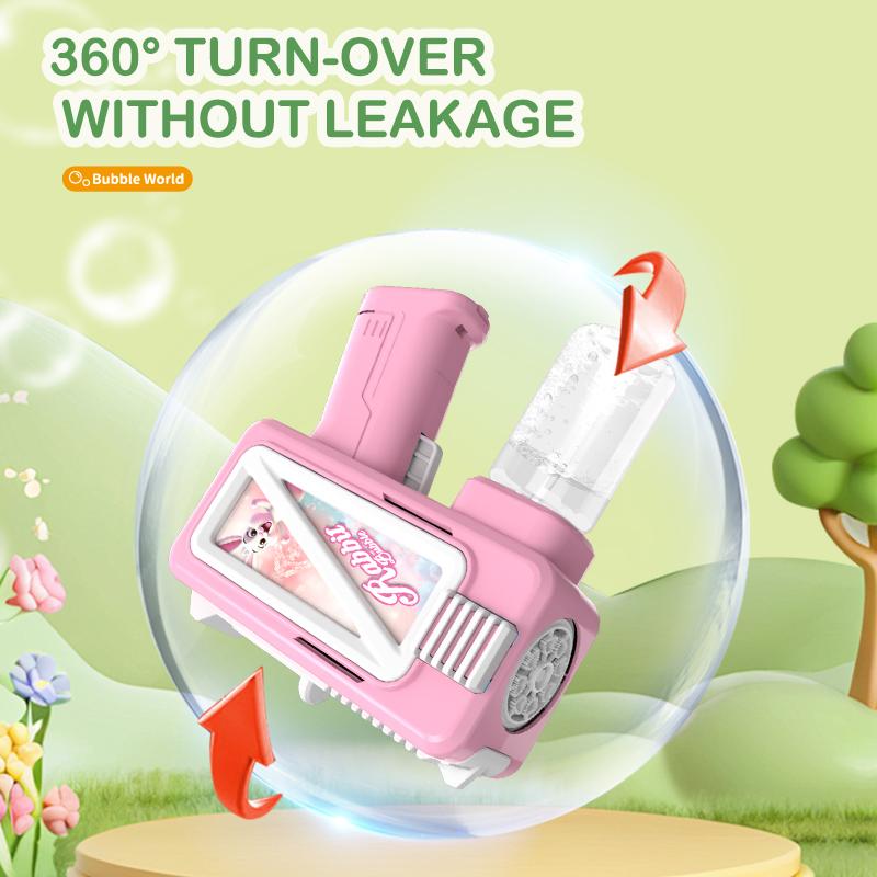 New Electric Cartoon Bubble Gun Children'S Outdoor Interactive Handheld Bubble Toy Outdoor Wedding Without Battery Bubble Water