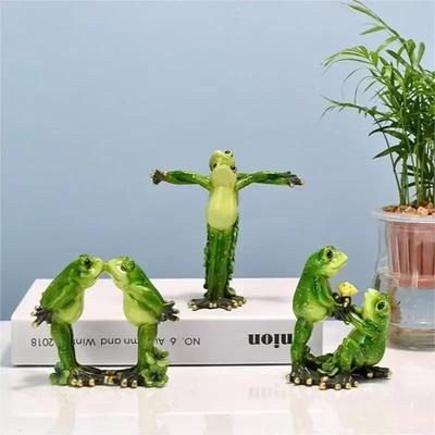 Yoga-Froschfiguren, Froschdekoration, Frösche, Sportfrösche, Desktop-Ornamente, Kunstharz, Kunsthandwerk für die Heimdekoration