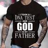 Religious Christian T-Shirt for Men Took A Dna Test and God Is My Father Print Men's Tshirts Christian Cross Jesus Tee Clothes