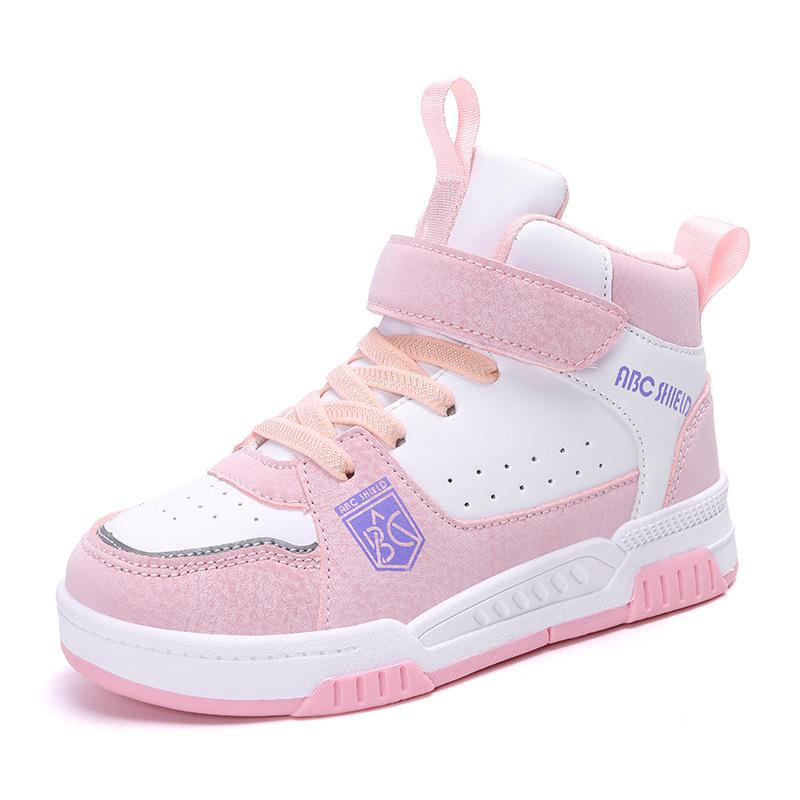 Children's autumn and winter campus 2025 high-top sports shoes Boys' fashion breathable shoes Middle and older children's girls' outdoor sports shoes