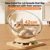 42cm Transparent Cat Bed, Rotating Cat Nest with Interactive Toy Balls for Medium Cats