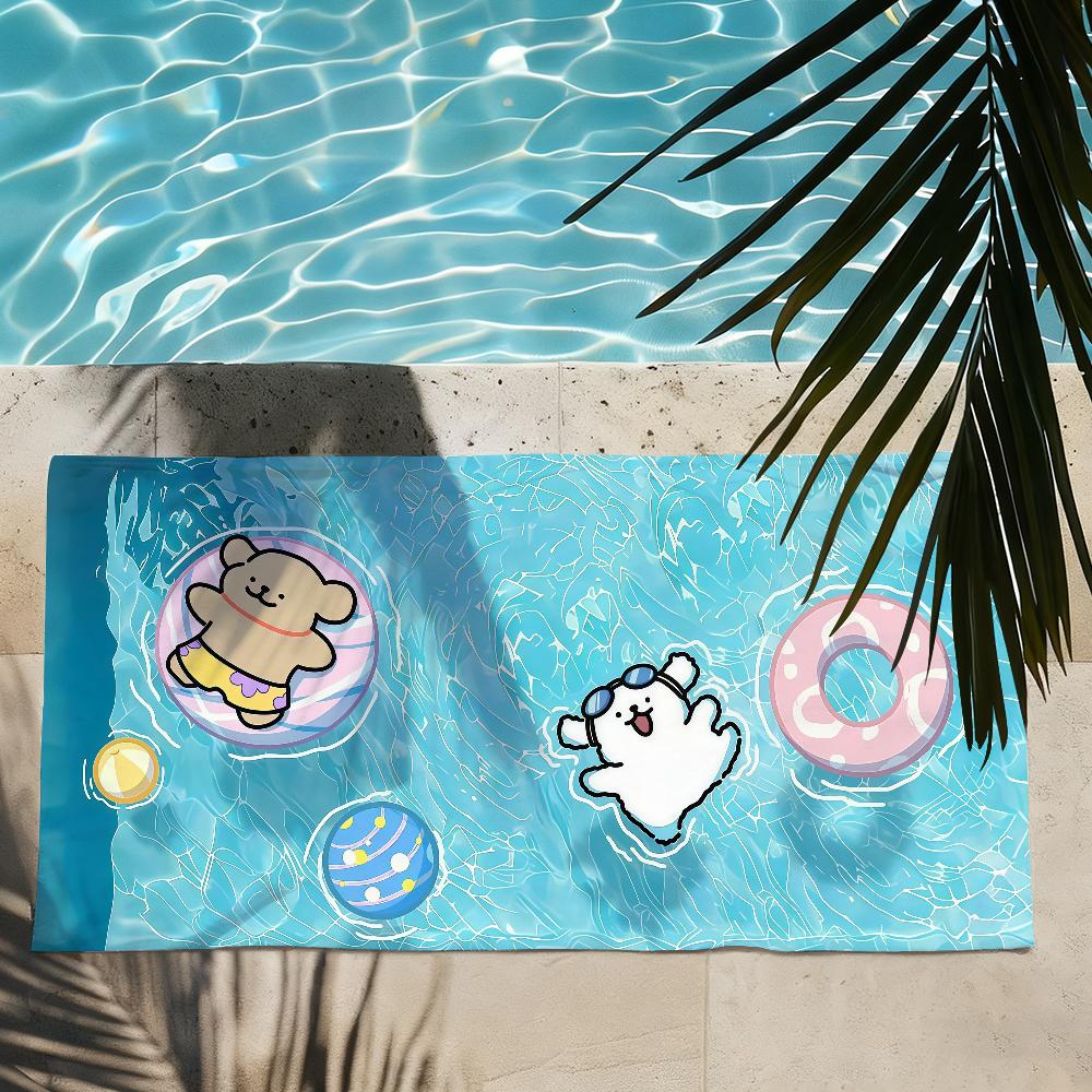 Cartoon Cute M-MalteseS Line Dog Towel Soft Lightweight Anti-Sand Large Beach Towel Quick-Drying Bath Sports Family