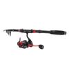 Fishing Rod and Reel Combos Carbon Fiber Telescopic Fishing Rod Red Black with Fishing Reel Line Fishing Lures Kit
