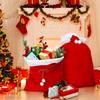Large Christmas Velvet Drawstring Gift Bags Santa Claus Costume Props Party Supplies Holiday Decor 2026 New Year Celebration