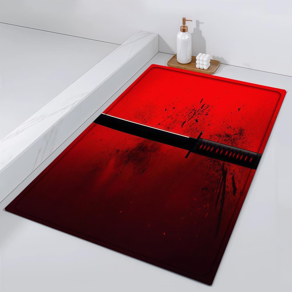 Door Mat Bedside Entrance Bath Floor Decoration Corridor k-Katana Door Mat Carpet Cool Living Room Balcony